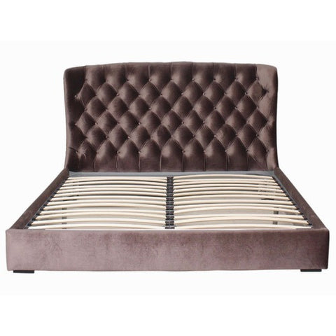 Trenton Tufted Bed in Dark Brown by Abbyson Living | AD-B-009B-CHO-KG / AD-B-009B-CHO-QN