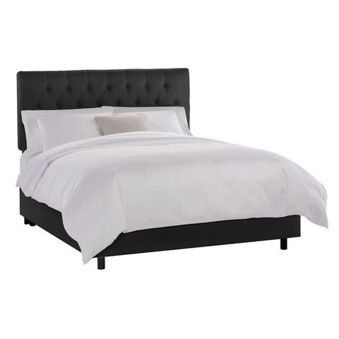 Tufted Bed in Shantung Black by Skyline Furniture | 54XBED (Shantung Black)