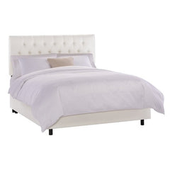 Tufted Bed in Shantung Pearl by Skyline Furniture | 54XBED (Shantung Pearl)