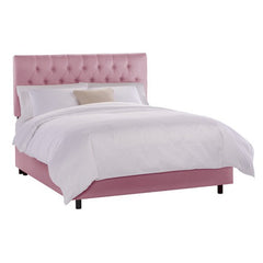 Tufted Bed in Shantung Woodrose by Skyline Furniture | 54XBED (Shantung Woodrose)
