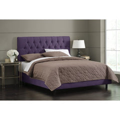 Tufted Bed in Velvet Aubergine by Skyline Furniture | 54XBED (Velvet Aubergine)