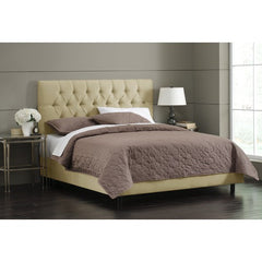 Tufted Bed in Velvet Pearl by Skyline Furniture | 54XBED (Velvet Buckwheat)