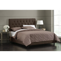 Tufted Bed in Velvet Chocolate by Skyline Furniture | 54XBED (Velvet Chocolate)