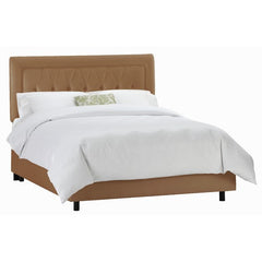 Tufted Border Bed in Shantung Khaki by Skyline Furniture | 64XBED (Shantung Khaki)