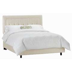 Tufted Border Bed in Shantung Pearl by Skyline Furniture | 64XBED (Shantung Pearl)