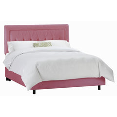 Tufted Border Bed in Shantung Woodrose by Skyline Furniture | 64XBED (Shantung Woodrose)