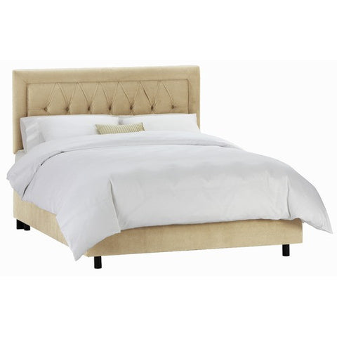 Tufted Border Bed in Velvet Pearl by Skyline Furniture | 64XBED (Velvet Buckwheat)