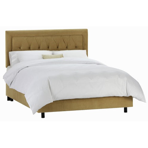 Tufted Border Bed in Velvet Honey by Skyline Furniture | 64XBED (Velvet Honey)