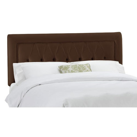 Tufted Border Headboard in Shantung Chocolate by Skyline Furniture | 64XX (Shantung Chocolate)