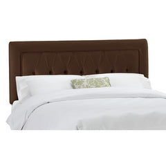 Tufted Border Headboard in Shantung Chocolate by Skyline Furniture | 64XX (Shantung Chocolate)