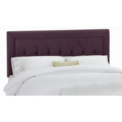 Tufted Border Headboard in Velvet Aubergine by Skyline Furniture | 64XX (Velvet Aubergine)