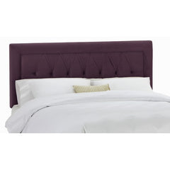 Tufted Border Headboard in Velvet Aubergine by Skyline Furniture | 64XX (Velvet Aubergine)