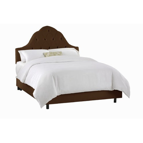 Tufted High Arch Bed in Chocolate by Skyline Furniture | 86XBED (Chocolate)