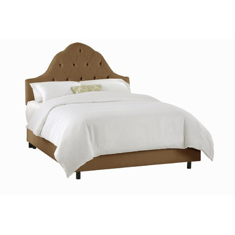 Tufted High Arch Bed in Khaki by Skyline Furniture | 86XBED (Khaki)