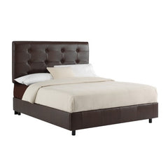 Tufted Leather Bed in Brown by Skyline Furniture | 89XBED (Brown)
