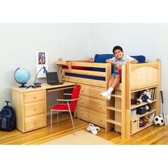 Twin Box Low Loft Bed with Accessories by Maxtrix Kids | Maxtrix Box Low Loft Series