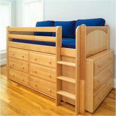 Twin Box Low Loft Bed with Six and Three Drawer Dressers by Maxtrix Kids | Box / One One