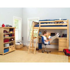 Twin High Loft Bed with Long Desk and 3 1/2 Drawer Chest by Maxtrix Kids | Maxtrix Loft Bed Desk Chest Series