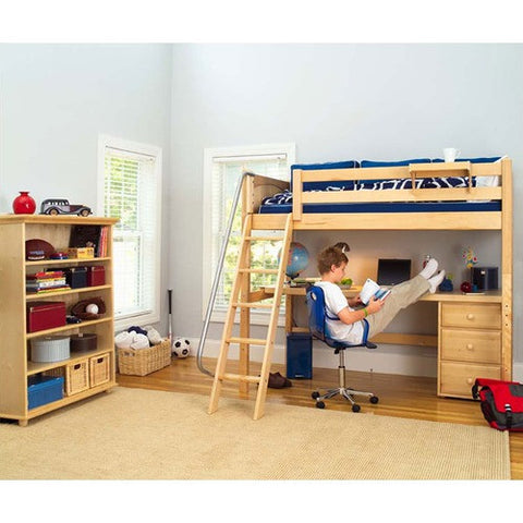 Twin High Loft Bed with Long Desk and 3 1/2 Drawer Chest by Maxtrix Kids | Jib Jab 2 / Knockout 2