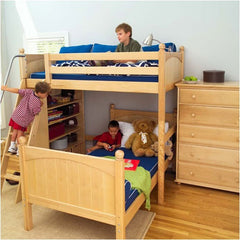 Twin High Loft Bunk Bed with High Bookcase by Maxtrix Kids | Maxtrix Loft Bunk Bed Bookcase Series