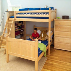 Twin High Loft Bunk Bed with High Bookcase by Maxtrix Kids | Jib Jab 7 / Knockout 7