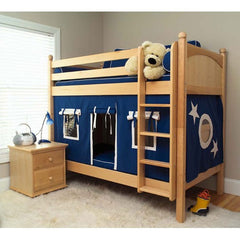 Twin Medium High Bunk Bed with Curtain by Maxtrix Kids | Maxtrix Twin Medium Curtain High Bunk Series