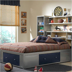Universal Youth Storage Platform Bed with Bookcase Headboard by Hillsdale | Universal Youth Storage Platform Bed with Bookcase