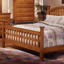 Mastercraft Collections Retreat Solid Ash Lattice Panel Bed in Amber Ash Finish Size: King