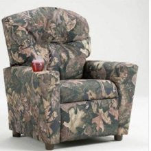 Brazil Furniture Children's Home Theater Recliner with Cupholder Material: Rex Stellar Blue / Natural