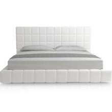 Thompson California King White Leather Platform Bed