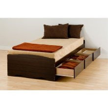 Espresso Twin XL Platform 3 Drawer Storage Bed