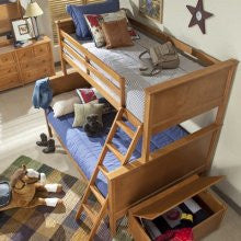 Ne Kids School House Twin Over Full Bunk Bed in Chocolate