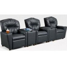 Brazil Furniture Children's 3 Seat Home Theater Recliner Set with Storage Consoles Material: Rex Stellar Blue / Natural
