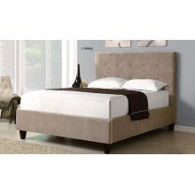 Monarch Specialties I 5900Q Velvet Queen Size Bed - Tan