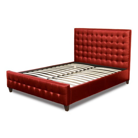 Zen Bonded Leather Tufted Bed in Red by Diamond Sofa | ZENBEDQUEENR / ZENBEDCKINGR / ZENBEDEKINGR