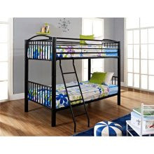 Heavy Metal Black Twin Over Twin Bunk Bed by Powell