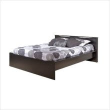 Prepac BPQ-0262-2K Coal Harbor Queen Platform Bed with Headboard, Blac