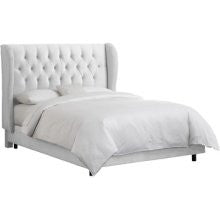 Skyline Furniture Tufted Wingback Bed in Velvet White Size: Queen