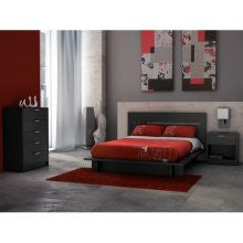 Stellar Home Milan Queen Platform Bedroom Set in Solid Black