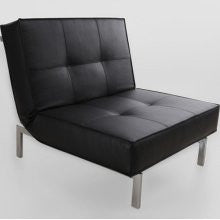 NewSpec Black Leather Sofa Bed