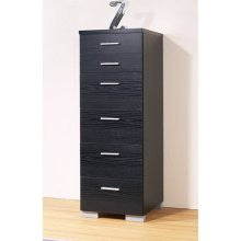 D-Scan Modern City Tall 6-Drawer Chest, Black Woodgrain