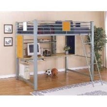 Powell 517-117 Teen Trends Full Loft Study Bunk Bed