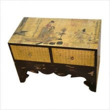 Oriental Furniture FUZEG436 Traditional Calligraphy Two-Drawer Chest