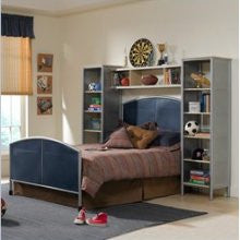 Hillsdale Youth Mesh and Steel Bed with Wall Shelf Unit