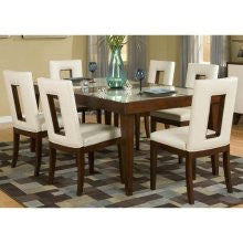 Najarian Furniture Enzo Dining Table with Extension in Cherry/White