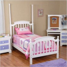 Ligo SAV011-02W Colorbox Twin Poster Bed - White