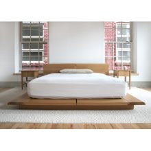 Rift Loft Bed with Headboard Semigood Design Size: Queen, Color: White Oak