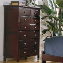Cresent Furniture Murray Hill Nine Drawer Tall Chest in Hand Rubbed Merlot