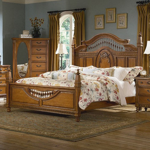 Southern Heritage Spindle Bed in Chestnut by kathy ireland Home by Vaughan | G327-31 / G327-32