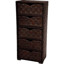 Oriental Furniture 25" Natural Fiber Chest of Drawers in Mocha
